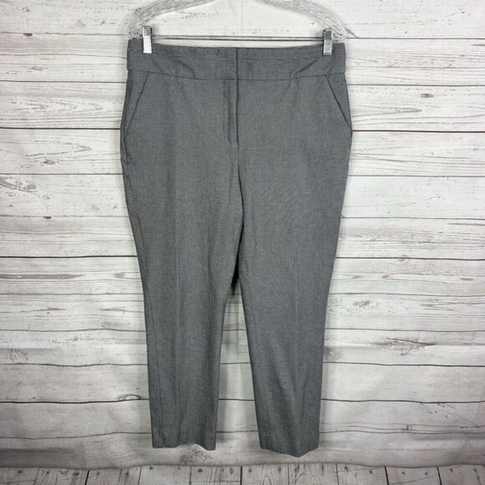Chico’s Sophia Houndstooth Slim Ankle Pants Size 1R US 8 Regular Black White